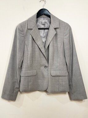 EUC Pendleton Seasonless 98% Wool Fitted Blazer Light Gray 8, M